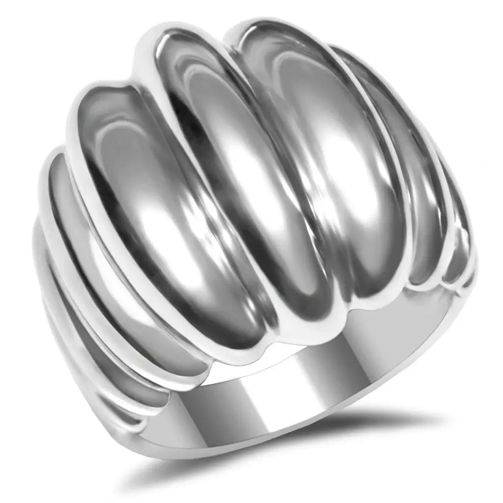 TK035 - High polished (no plating) Stainless Steel Ring with No Stone - Alamode - Flyclothing LLC