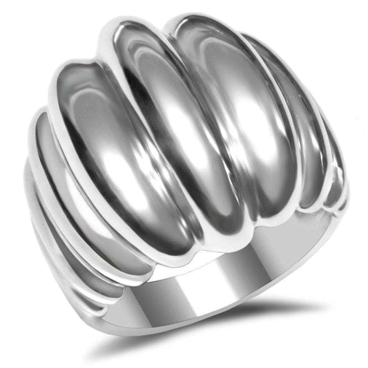 TK035 - High polished (no plating) Stainless Steel Ring with No Stone - Alamode - Flyclothing LLC