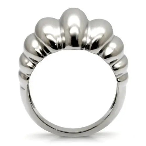 TK035 - High polished (no plating) Stainless Steel Ring with No Stone - Alamode - Flyclothing LLC