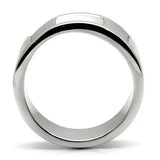 TK043 - High polished (no plating) Stainless Steel Ring with Precious Stone Conch in White - Alamode - Flyclothing LLC