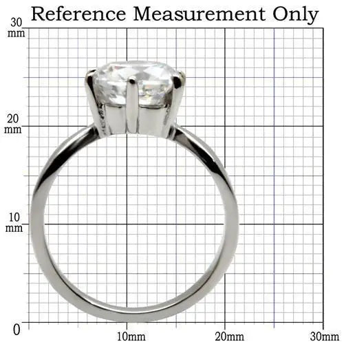 TK046 - High polished (no plating) Stainless Steel Ring with AAA Grade CZ in Clear - Alamode - Flyclothing LLC