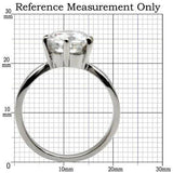 TK046 - High polished (no plating) Stainless Steel Ring with AAA Grade CZ  in Clear - Alamode