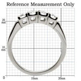 TK047 - High polished (no plating) Stainless Steel Ring with AAA Grade CZ in Clear - Alamode - Flyclothing LLC