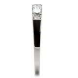 TK047 - High polished (no plating) Stainless Steel Ring with AAA Grade CZ in Clear - Alamode - Flyclothing LLC