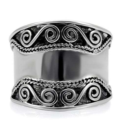 TK052 - High polished (no plating) Stainless Steel Ring with No Stone - Alamode - Flyclothing LLC