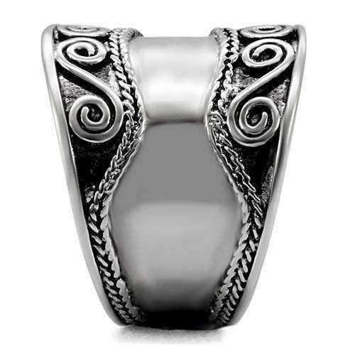 TK052 - High polished (no plating) Stainless Steel Ring with No Stone - Alamode - Flyclothing LLC