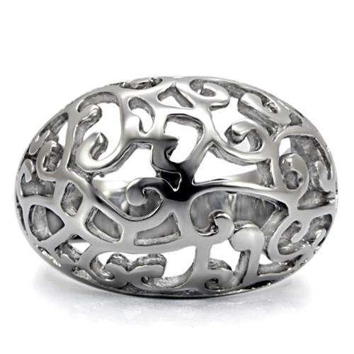 TK055 - High polished (no plating) Stainless Steel Ring with No Stone - Alamode - Flyclothing LLC