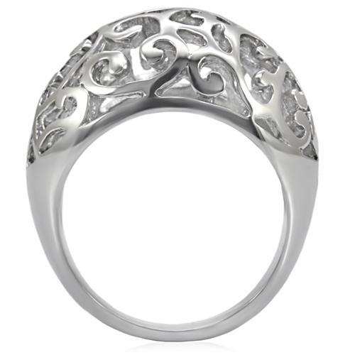 TK055 - High polished (no plating) Stainless Steel Ring with No Stone - Alamode - Flyclothing LLC