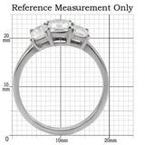 TK058 - High polished (no plating) Stainless Steel Ring with AAA Grade CZ in Clear - Alamode - Flyclothing LLC