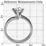 TK063 - High polished (no plating) Stainless Steel Ring with AAA Grade CZ  in Clear - Alamode