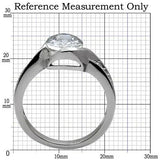 TK064 - High polished (no plating) Stainless Steel Ring with AAA Grade CZ in Clear - Alamode - Flyclothing LLC