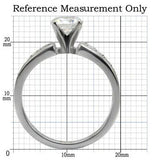 TK068 - High polished (no plating) Stainless Steel Ring with AAA Grade CZ in Clear - Alamode - Flyclothing LLC