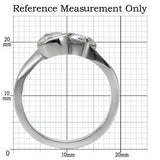 TK072 - High polished (no plating) Stainless Steel Ring with AAA Grade CZ  in Clear - Alamode