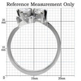 TK075 - High polished (no plating) Stainless Steel Ring with AAA Grade CZ in Clear - Alamode - Flyclothing LLC