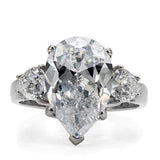 TK076 - High polished (no plating) Stainless Steel Ring with AAA Grade CZ in Clear - Alamode - Flyclothing LLC