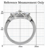 TK078 - High polished (no plating) Stainless Steel Ring with AAA Grade CZ  in Clear - Alamode