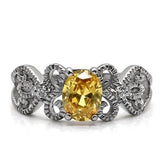 TK080 - High polished (no plating) Stainless Steel Ring with AAA Grade CZ  in Champagne - Alamode