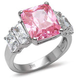 TK088 - High polished (no plating) Stainless Steel Ring with AAA Grade CZ in Rose - Alamode - Flyclothing LLC