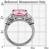 TK088 - High polished (no plating) Stainless Steel Ring with AAA Grade CZ  in Rose - Alamode