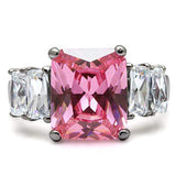 TK088 - High polished (no plating) Stainless Steel Ring with AAA Grade CZ in Rose - Alamode - Flyclothing LLC