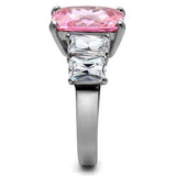 TK088 - High polished (no plating) Stainless Steel Ring with AAA Grade CZ in Rose - Alamode - Flyclothing LLC