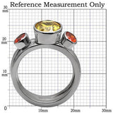 Kaela Cocktail Ring - Stainless Steel, AAA CZ , Multi Color - TK095 - Alamode