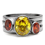 Kaela Cocktail Ring - Stainless Steel, AAA CZ , Multi Color - TK095 - Alamode