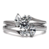 TK096 - High polished (no plating) Stainless Steel Ring with AAA Grade CZ in Clear - Alamode - Flyclothing LLC