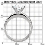 TK097 - High polished (no plating) Stainless Steel Ring with AAA Grade CZ  in Clear - Alamode