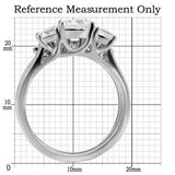 TK098 - High polished (no plating) Stainless Steel Ring with AAA Grade CZ  in Clear - Alamode
