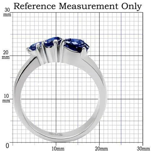 TK0F511 - High polished (no plating) Stainless Steel Ring with Synthetic Synthetic Glass in Montana - Alamode - Flyclothing LLC