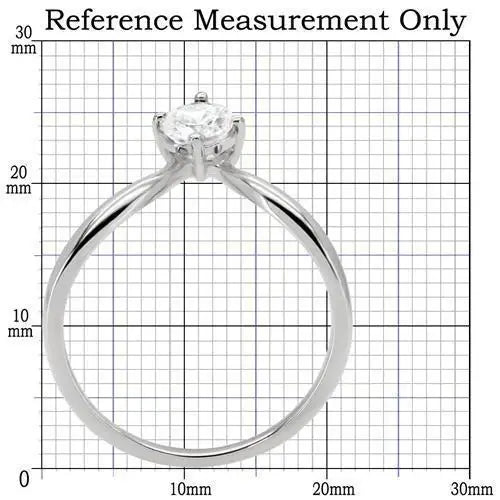 TK0W260 - High polished (no plating) Stainless Steel Ring with AAA Grade CZ in Clear - Alamode - Flyclothing LLC