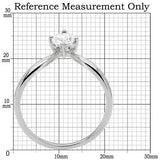 TK0W260 - High polished (no plating) Stainless Steel Ring with AAA Grade CZ in Clear - Alamode - Flyclothing LLC
