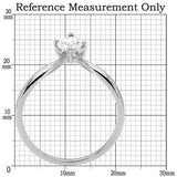 TK0W260 - High polished (no plating) Stainless Steel Ring with AAA Grade CZ  in Clear - Alamode