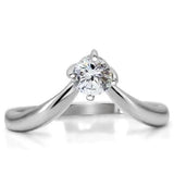 TK0W260 - High polished (no plating) Stainless Steel Ring with AAA Grade CZ  in Clear - Alamode