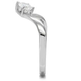TK0W260 - High polished (no plating) Stainless Steel Ring with AAA Grade CZ in Clear - Alamode - Flyclothing LLC