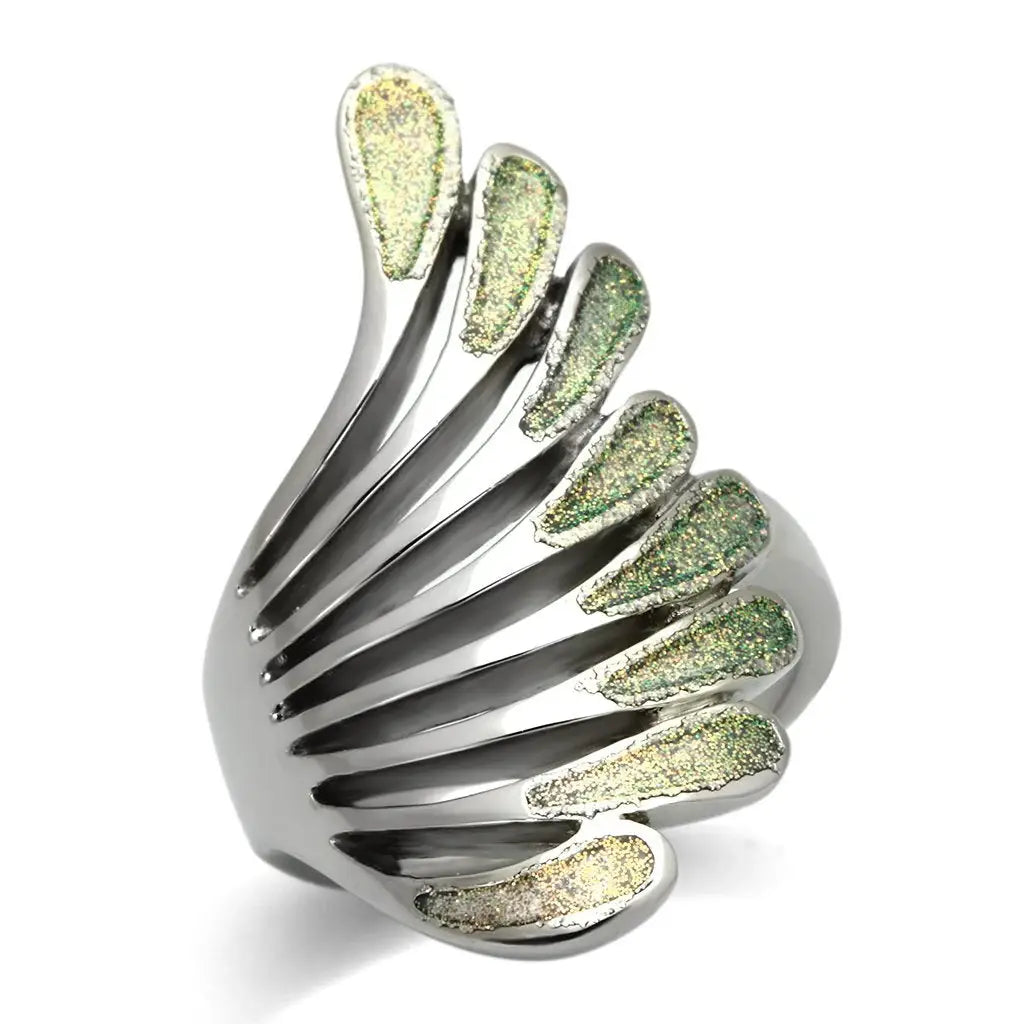 TK1001 - High polished (no plating) Stainless Steel Ring with No Stone - Alamode - Flyclothing LLC