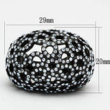TK1003 - IP Black(Ion Plating) Stainless Steel Ring with Top Grade Crystal in Light Sapphire - Alamode - Flyclothing LLC