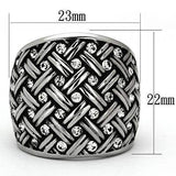TK1007 - High polished (no plating) Stainless Steel Ring with Top Grade Crystal in Clear - Alamode - Flyclothing LLC