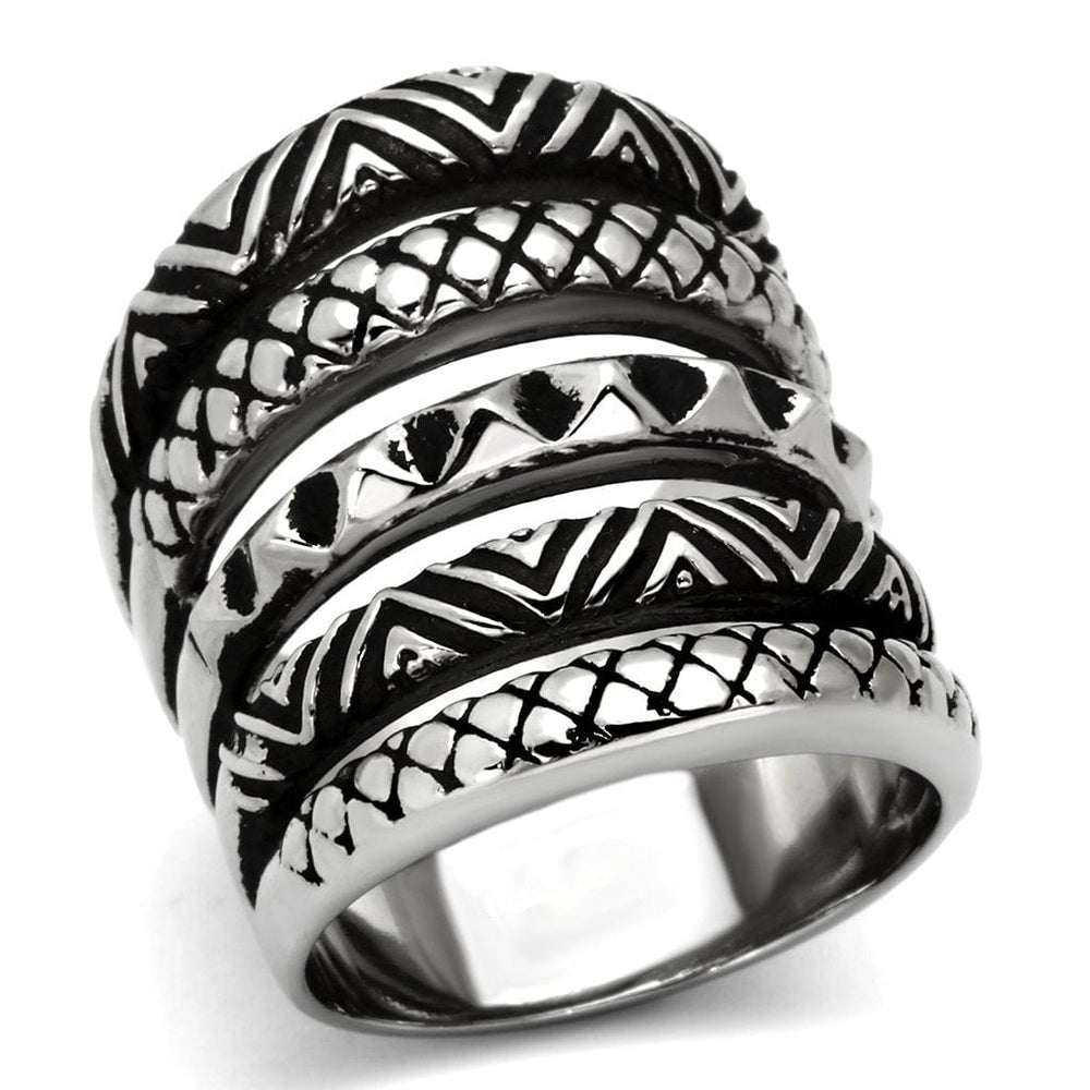 TK1008 - High polished (no plating) Stainless Steel Ring with No Stone - Alamode