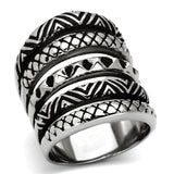 TK1008 - High polished (no plating) Stainless Steel Ring with No Stone - Alamode