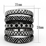 TK1008 - High polished (no plating) Stainless Steel Ring with No Stone - Alamode - Flyclothing LLC