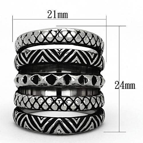 TK1008 - High polished (no plating) Stainless Steel Ring with No Stone - Alamode - Flyclothing LLC