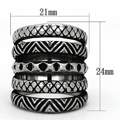 TK1008 - High polished (no plating) Stainless Steel Ring with No Stone - Alamode - Flyclothing LLC