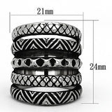 TK1008 - High polished (no plating) Stainless Steel Ring with No Stone - Alamode