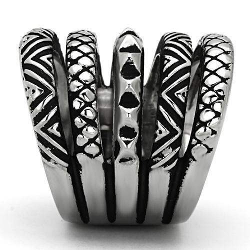 TK1008 - High polished (no plating) Stainless Steel Ring with No Stone - Alamode - Flyclothing LLC