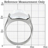 TK100 - High polished (no plating) Stainless Steel Ring with AAA Grade CZ in Clear - Alamode - Flyclothing LLC