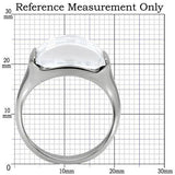 TK100 - High polished (no plating) Stainless Steel Ring with AAA Grade CZ  in Clear - Alamode