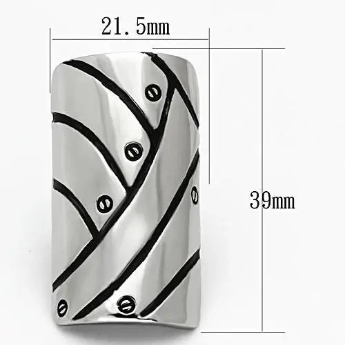 TK1010 - High polished (no plating) Stainless Steel Ring with No Stone - Alamode - Flyclothing LLC