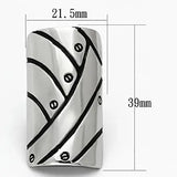 TK1010 - High polished (no plating) Stainless Steel Ring with No Stone - Alamode - Flyclothing LLC